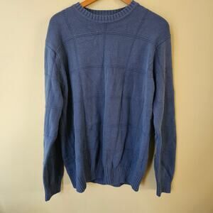 VTG Alexander Julian Colours Men's Blue Sweater Size Medium Cotton 3D Crew Neck